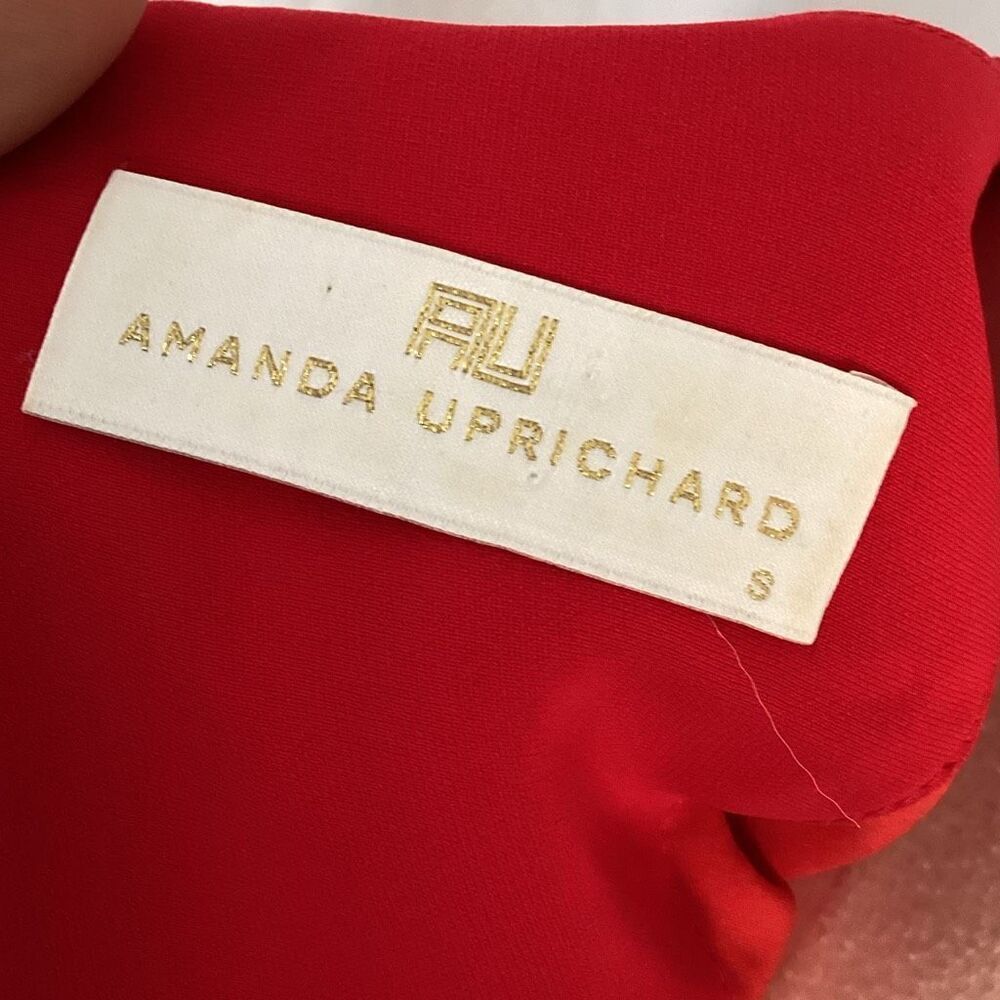 Amanda Uprichard Red Lined Sheath Dress Bell Slit Sleeves Women’s Small - Picture 9 of 9